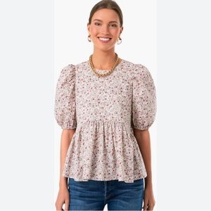 Hyacinth House pink floral Lyla blouse
